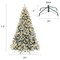 Casafield Realistic Snow-Flocked Pine with White and Multicolor LED Lights, 9 Light Sequence Artificial Holiday Christmas Tree with Sturdy Metal Stand